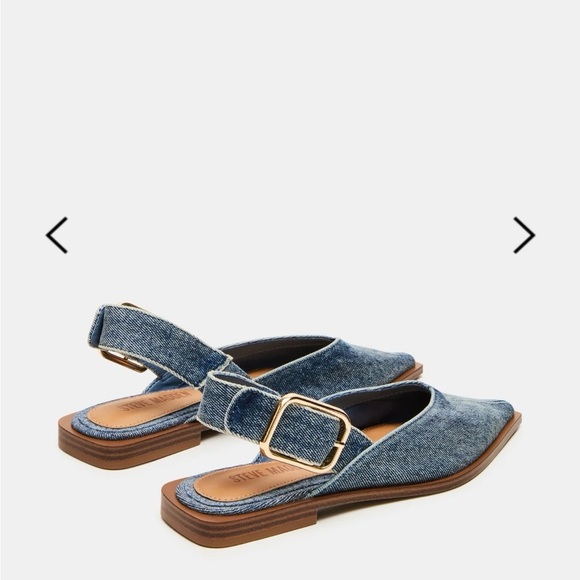 Steve Madden Denim Pointed Slingback Mules with Gold Buckle- SOLD OUT ONLINE - Picture 4 of 4